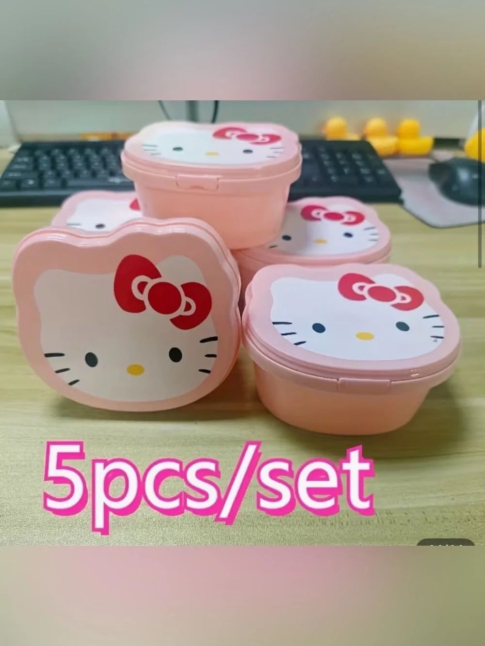 Hello Kitty Reusable and plastic Containers 5 Pack